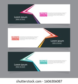 Vector abstract design web banner template. Web Design Elements - Header Design. Abstract geometric web banner template on grey background.Modern banner.