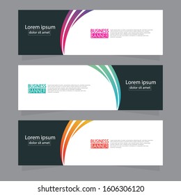 Vector abstract design web banner template. Web Design Elements - Header Design. Abstract geometric web banner template on grey background.Modern banner.