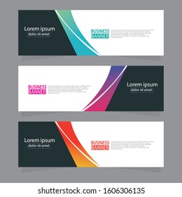 Vector abstract design web banner template. Web Design Elements - Header Design. Abstract geometric web banner template on grey background.Modern banner.