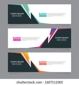 Vector abstract design web banner template. Web Design Elements - Header Design. Abstract geometric web banner template on grey background.Modern banner.