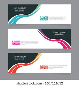 Vector abstract design web banner template. Web Design Elements - Header Design. Abstract geometric web banner template on grey background.Modern banner.