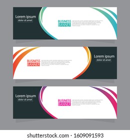 Vector abstract design web banner template. Web Design Elements - Header Design. Abstract geometric web banner template on grey background.Modern banner.