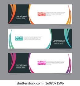 Vector abstract design web banner template. Web Design Elements - Header Design. Abstract geometric web banner template on grey background.Modern banner.