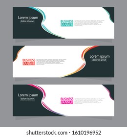 Vector abstract design web banner template. Web Design Elements - Header Design. Abstract geometric web banner template on grey background.Modern banner.