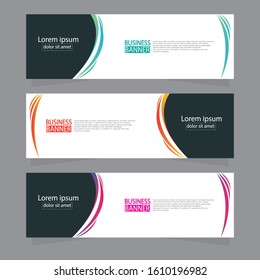 Vector abstract design web banner template. Web Design Elements - Header Design. Abstract geometric web banner template on grey background.Modern banner.