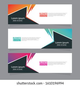 Vector abstract design web banner template. Web Design Elements - Header Design. Abstract geometric web banner template on grey background.Modern banner.