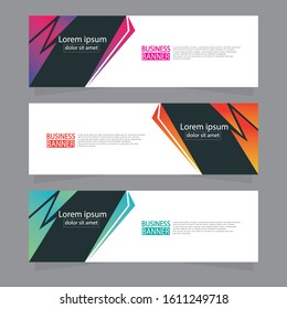 Vector abstract design web banner template. Web Design Elements - Header Design. Abstract geometric web banner template on grey background.Modern banner.