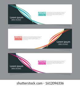 Vector abstract design web banner template. Web Design Elements - Header Design. Abstract geometric web banner template on grey background.Modern banner.