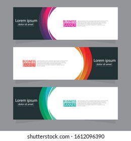 Vector abstract design web banner template. Web Design Elements - Header Design. Abstract geometric web banner template on grey background.Modern banner.