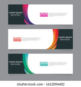 Vector abstract design web banner template. Web Design Elements - Header Design. Abstract geometric web banner template on grey background.Modern banner.