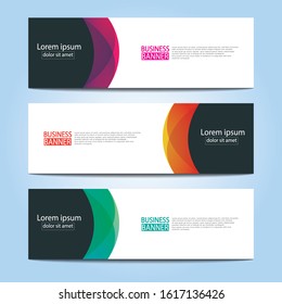 Vector abstract design web banner template. Web Design Elements - Header Design. Abstract geometric web banner template on grey background.Modern banner.
