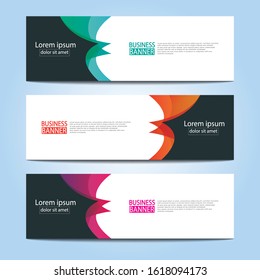 Vector abstract design web banner template. Web Design Elements - Header Design. Abstract geometric web banner template on grey background.Modern banner.