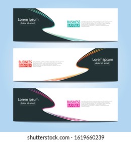 Vector abstract design web banner template. Web Design Elements - Header Design. Abstract geometric web banner template on grey background.Modern banner.