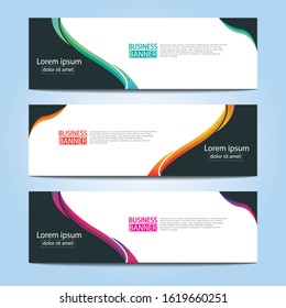 Vector abstract design web banner template. Web Design Elements - Header Design. Abstract geometric web banner template on grey background.Modern banner.