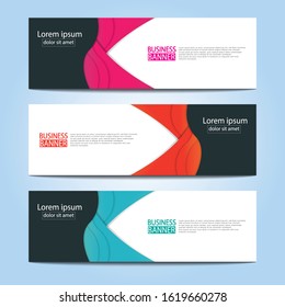 Vector abstract design web banner template. Web Design Elements - Header Design. Abstract geometric web banner template on grey background.Modern banner.