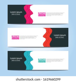 Vector abstract design web banner template. Web Design Elements - Header Design. Abstract geometric web banner template on grey background.Modern banner.