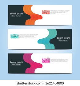 Vector abstract design web banner template. Web Design Elements - Header Design. Abstract geometric web banner template on grey background.Modern banner.