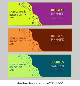 Vector abstract design of a web banner template. Collection of web banner templates. Abstract geometric web design banner template isolated on a gray background. The title of the target page elements 