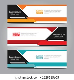 Vector abstract design web banner template. Web Design Elements - Header Design. Abstract geometric web banner template on grey background.Modern banner.