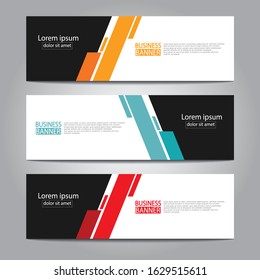 Vector abstract design web banner template. Web Design Elements - Header Design. Abstract geometric web banner template on grey background.Modern banner.