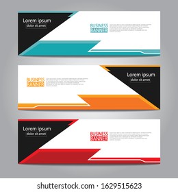 Vector abstract design web banner template. Web Design Elements - Header Design. Abstract geometric web banner template on grey background.Modern banner.