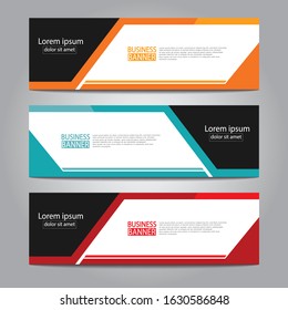 Vector abstract design web banner template. Web Design Elements - Header Design. Abstract geometric web banner template on grey background.Modern banner.