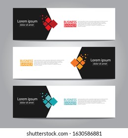 Vector abstract design web banner template. Web Design Elements - Header Design. Abstract geometric web banner template on grey background.Modern banner.