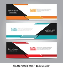 Vector abstract design web banner template. Web Design Elements - Header Design. Abstract geometric web banner template on grey background.Modern banner.