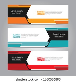 Vector abstract design web banner template. Web Design Elements - Header Design. Abstract geometric web banner template on grey background.Modern banner.