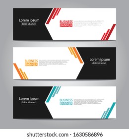 Vector abstract design web banner template. Web Design Elements - Header Design. Abstract geometric web banner template on grey background.Modern banner.