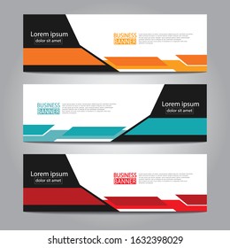 Vector abstract design web banner template. Web Design Elements - Header Design. Abstract geometric web banner template on grey background.Modern banner.