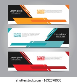 Vector abstract design web banner template. Web Design Elements - Header Design. Abstract geometric web banner template on grey background.Modern banner.