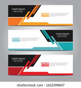 Vector abstract design web banner template. Web Design Elements - Header Design. Abstract geometric web banner template on grey background.Modern banner.