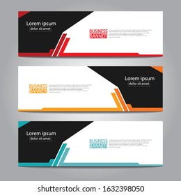 Vector abstract design web banner template. Web Design Elements - Header Design. Abstract geometric web banner template on grey background.Modern banner.