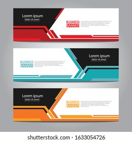 Vector abstract design web banner template. Web Design Elements - Header Design. Abstract geometric web banner template on grey background.Modern banner.