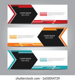 Vector abstract design web banner template. Web Design Elements - Header Design. Abstract geometric web banner template on grey background.Modern banner.