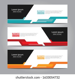 Vector abstract design web banner template. Web Design Elements - Header Design. Abstract geometric web banner template on grey background.Modern banner.