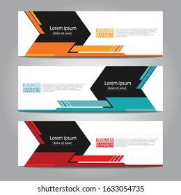 Vector abstract design web banner template. Web Design Elements - Header Design. Abstract geometric web banner template on grey background.Modern banner.