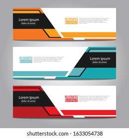 Vector abstract design web banner template. Web Design Elements - Header Design. Abstract geometric web banner template on grey background.Modern banner.