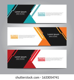 Vector abstract design web banner template. Web Design Elements - Header Design. Abstract geometric web banner template on grey background.Modern banner.