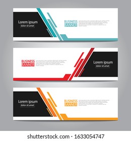 Vector abstract design web banner template. Web Design Elements - Header Design. Abstract geometric web banner template on grey background.Modern banner.