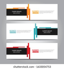 Vector abstract design web banner template. Web Design Elements - Header Design. Abstract geometric web banner template on grey background.Modern banner.