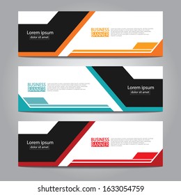 Vector abstract design web banner template. Web Design Elements - Header Design. Abstract geometric web banner template on grey background.Modern banner.