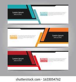 Vector abstract design web banner template. Web Design Elements - Header Design. Abstract geometric web banner template on grey background.Modern banner.