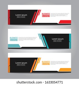 Vector abstract design web banner template. Web Design Elements - Header Design. Abstract geometric web banner template on grey background.Modern banner.