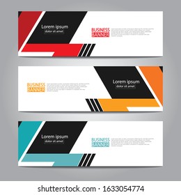 Vector abstract design web banner template. Web Design Elements - Header Design. Abstract geometric web banner template on grey background.Modern banner.