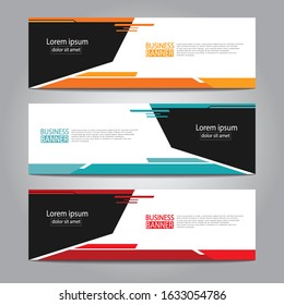 Vector abstract design web banner template. Web Design Elements - Header Design. Abstract geometric web banner template on grey background.Modern banner.