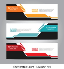 Vector abstract design web banner template. Web Design Elements - Header Design. Abstract geometric web banner template on grey background.Modern banner.