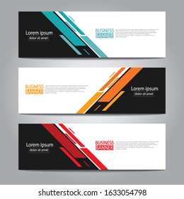 Vector abstract design web banner template. Web Design Elements - Header Design. Abstract geometric web banner template on grey background.Modern banner.