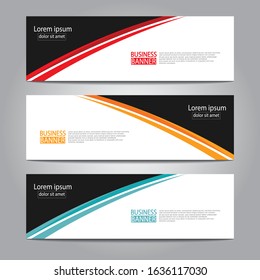 Vector abstract design web banner template. Web Design Elements - Header Design. Abstract geometric web banner template on grey background.Modern banner.